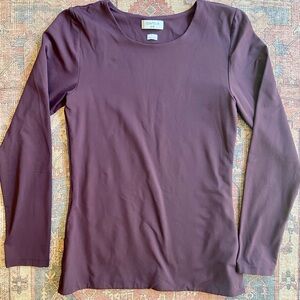 Aritzia Long Sleeve Crew Neck Contour Top - Plum Sz L